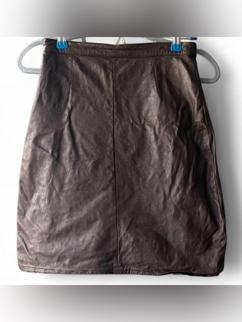 Vintage Cedars 100% Leather Brown Fitted High Waisted Skirt Size 8